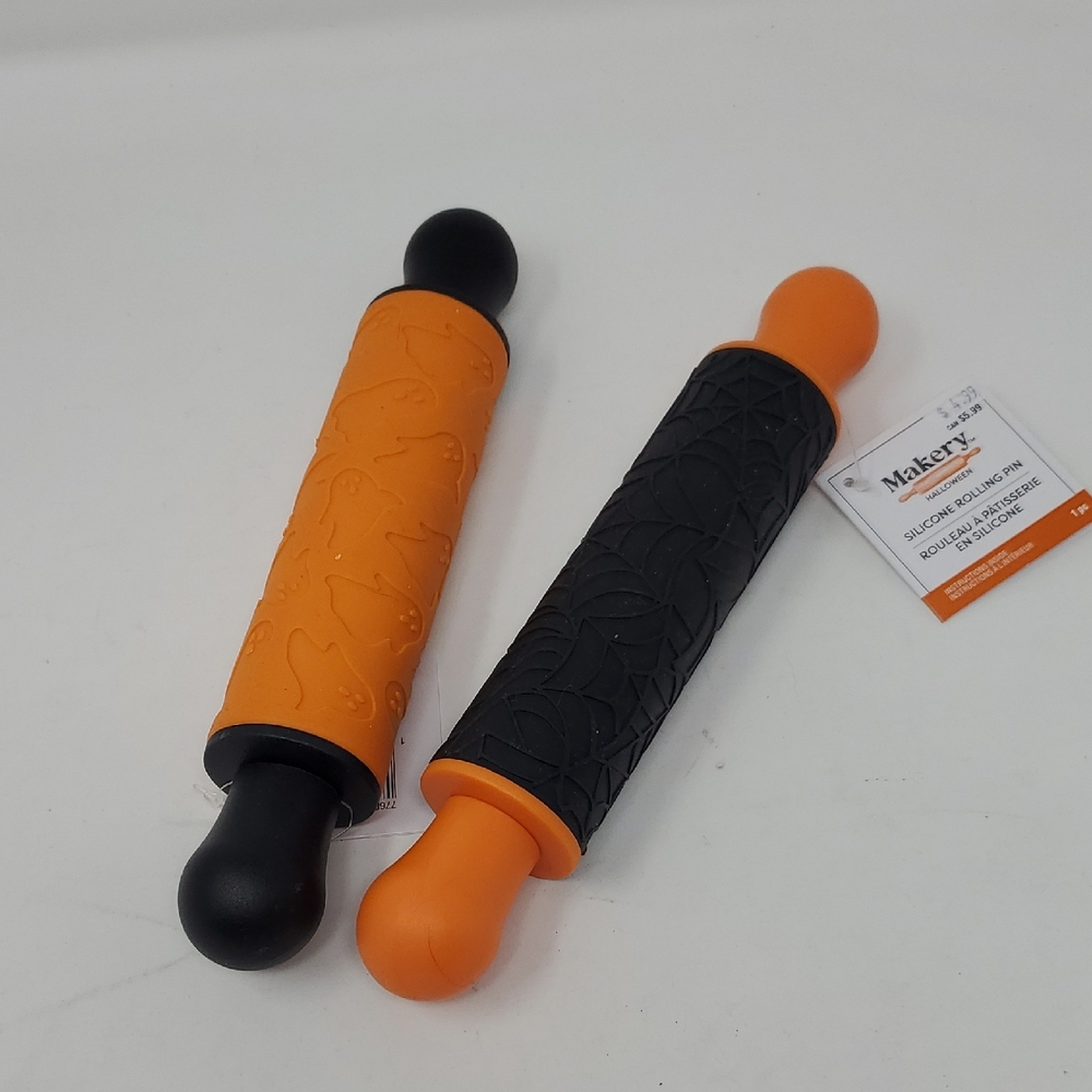 Halloween Silicone Rolling Pin Set - Orange and Black